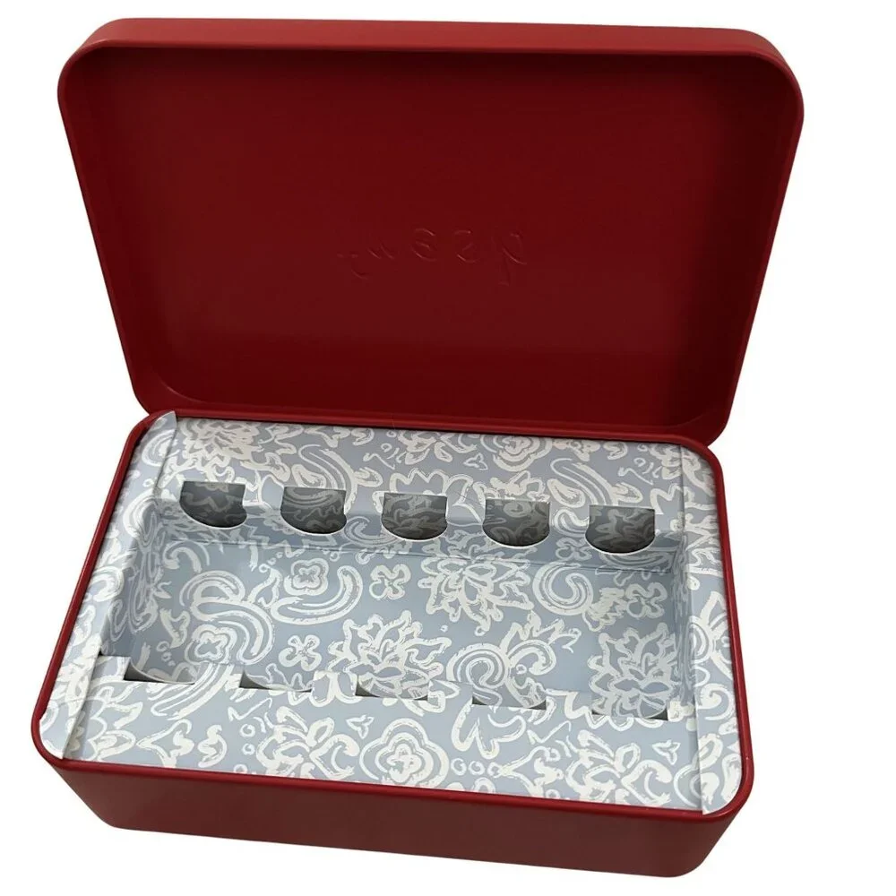 Fresh Cosmetics Empty Tin Red Gift Box Storage for Trinkets Organization